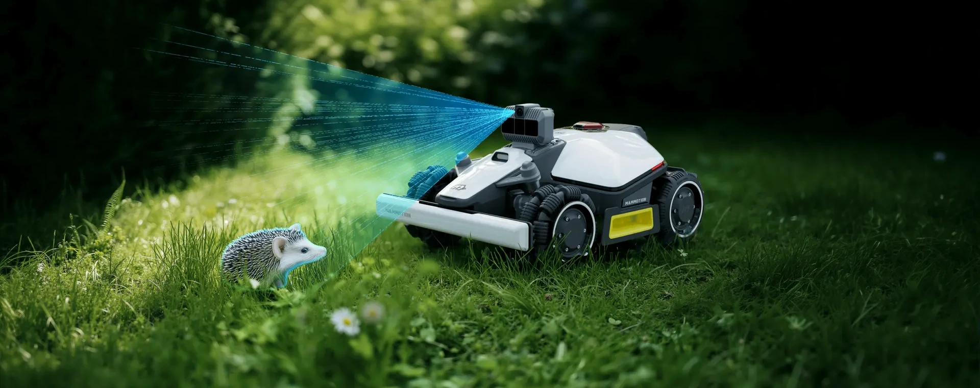 Intelligent robotic mower navigating a landscape